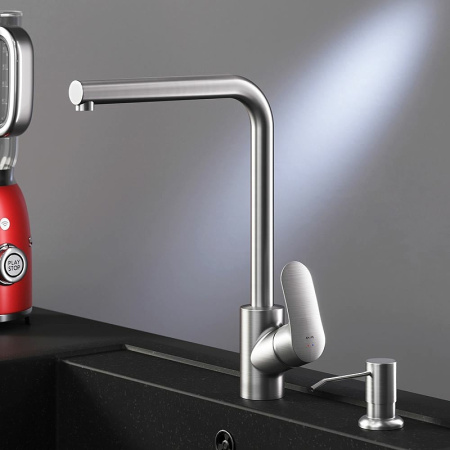 Смеситель для кухонной мойки AM.PM Like F8005D11 с дозатором Сатин