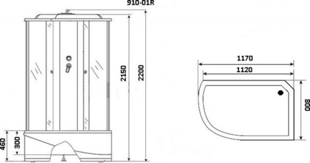 Душевая кабина Niagara Ultra NG-910-01R 120x80