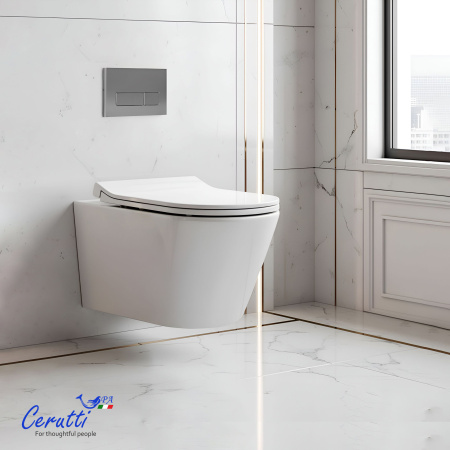 Унитаз Ceruttispa ИРЕНЕО (IRENEO) Aria Tornado CT12148 безободковый (490х340х360)