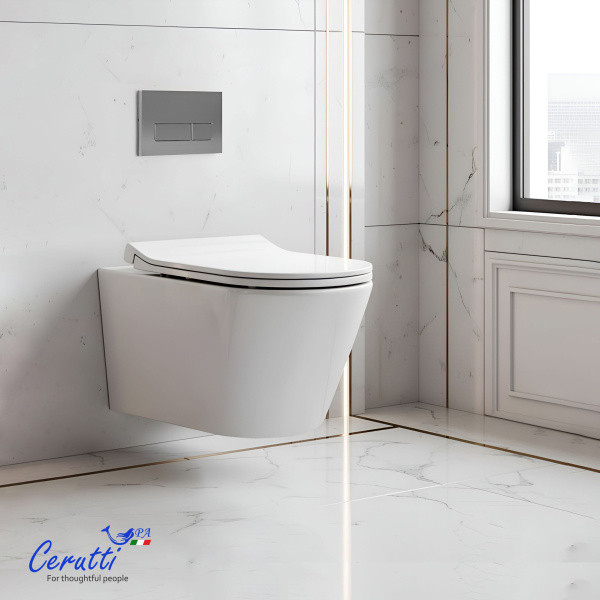 Унитаз Ceruttispa ИРЕНЕО (IRENEO) Aria Tornado CT12148 безободковый (490х340х360)