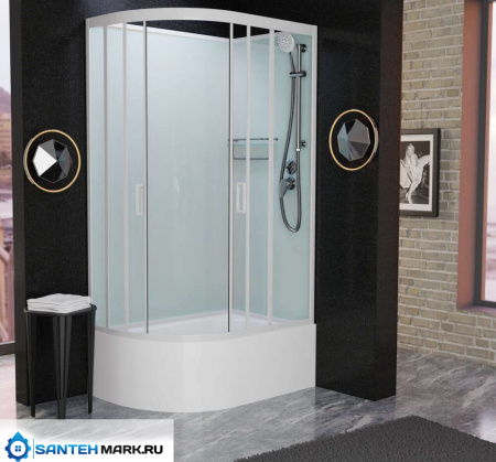 Душевая кабина Frank F412/2R White 120x80 без крыши