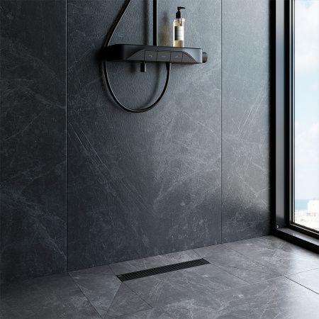 Трап для душа Am.Pm MasterFlow 40 W01SC-P11-040-01BM с Черной матовой решеткой Cut Gradient