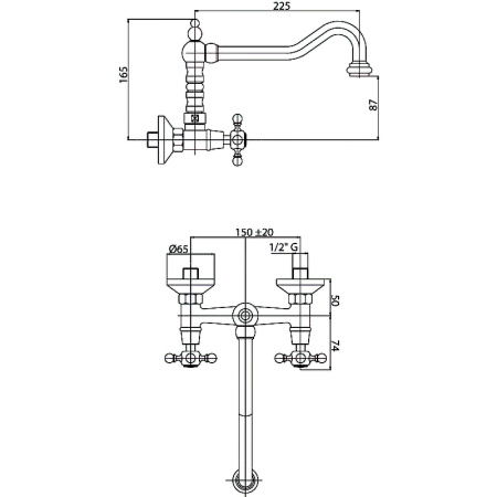 Смеситель для кухонной мойки Cezares Lord-LLP-02 Бронза