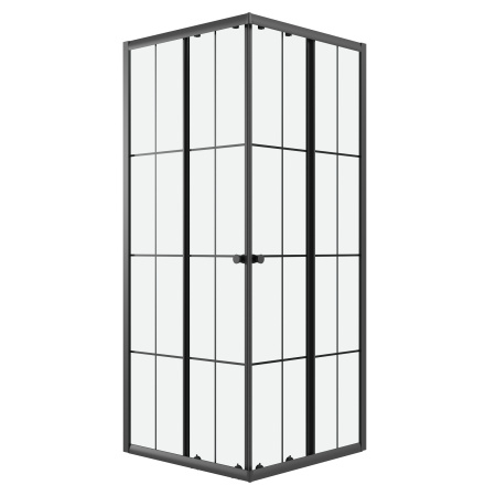 Душевой уголок Niagara Eco NG-1008-14QKL (80х80х190) квадрат,раздвижное,черный,стекло клетка,1 место, без поддона в комплекте