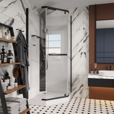 Душевая кабина Ceruttispa CHIKA901B без крыши (90x90x215-225)