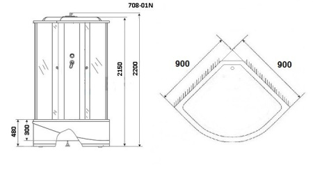 Душевая кабина Niagara Ultra NG-708-01N 90x90