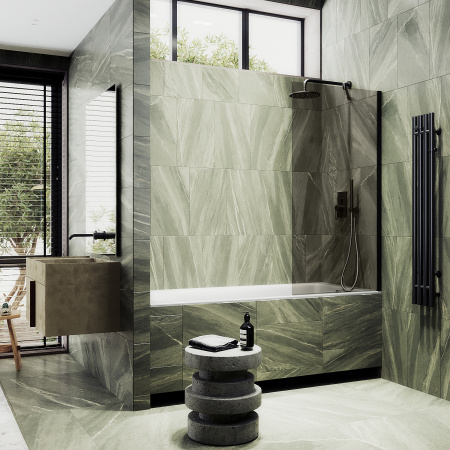 Шторка на ванну MaybahGlass в широком профиле, 8 мм, Стекло Бронза, 30x140 (MGV-250-6ш)