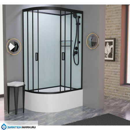 Душевая кабина Frank F412/2R Black 120x80 без крыши Душевая кабина Frank F412/2R Black 120x80 без крыши