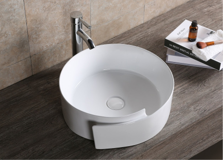 Раковина Ceruttispa CR0066 накладная, белая, с завитком 440х460х150