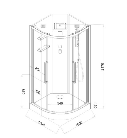 Душевая кабина Acquazzone Alexandra 100