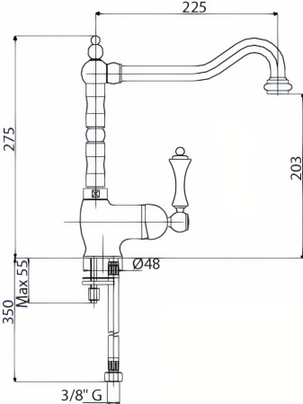 Смеситель для кухонной мойки Cezares Margot MARGOT-LLM2-03/24-Bi Смеситель для кухонной мойки Cezares Margot MARGOT-LLM2-03/24-Bi