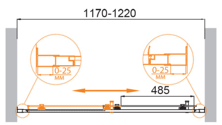 Душевая дверь в нишу CEZARES MOLVENO-BF-1-120-P-BORO