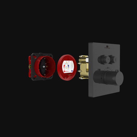 Смеситель для душа Vincea VSCV-321TGM двухфункциональный, термостатический, вороненая сталь