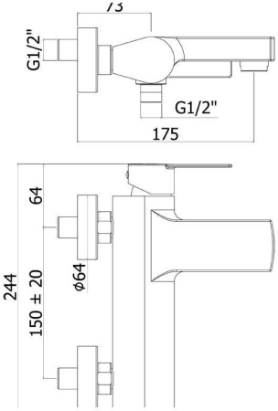 Смеситель Paffoni Tango TA022CR
