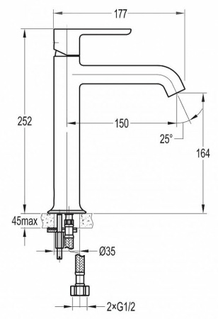 Смеситель для раковины Cezares Eco ECO-LC-BORO-W0 Брашированное золото