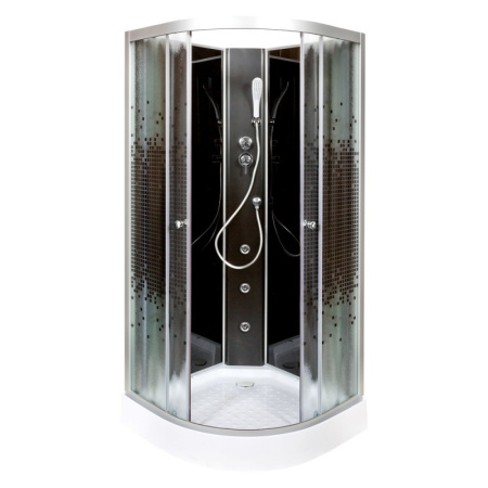 Душевая кабина DTO L 809 N GM BLACK 90x90 с гидромассажем