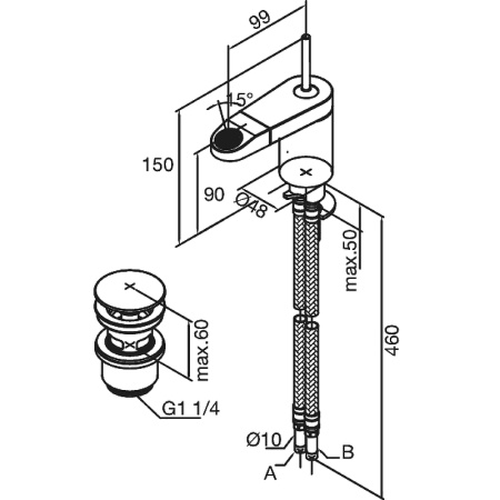 Смеситель для раковины Damixa Profile 388770000 Хром