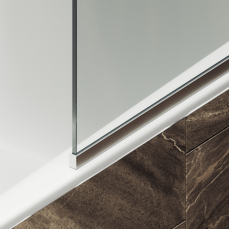 Шторка на ванну MaybahGlass в узком профиле, 6 мм, Стекло Бесцветное, 44x140 (MGV-126-5у)