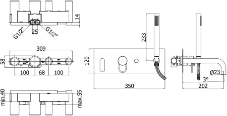 Смеситель Paffoni Joker JK001CR (с внутренней частью)