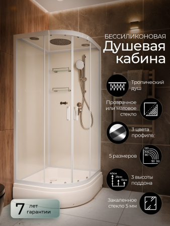 Душевая кабина Frank F409/1 White 90x90