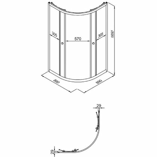 Душевой уголок SanDav Альфа-Блэк 90х90 (Щ0000054224) без поддона