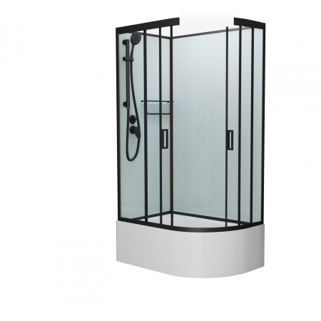 Душевая кабина Frank F412/2L Black 120x80 без крыши