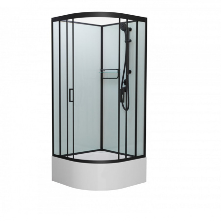 Душевая кабина Frank F409/2 Black 90x90 без крыши