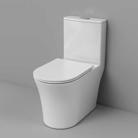 Унитаз Grossman Thin Rim GR-5607SQ (656х370х796) тонкий ободок,белый с тонкой крышкой,микролифт,смыв торнадо,1 место