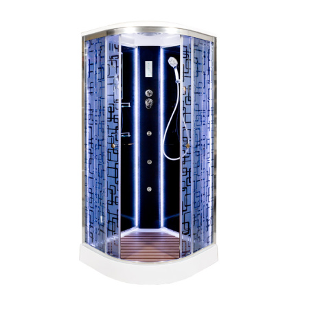 Душевая кабина DTO BM 1590 LED+GM BLACK 90x90 с гидромассажем Душевая кабина DTO BM 1590 LED+GM BLACK 90x90 с гидромассажем
