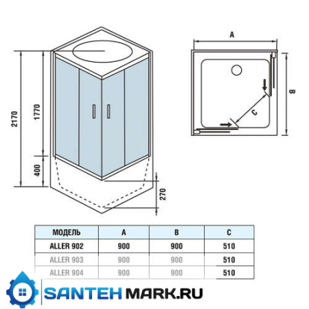 Душевая кабина WeltWasser WW500 Aller 902