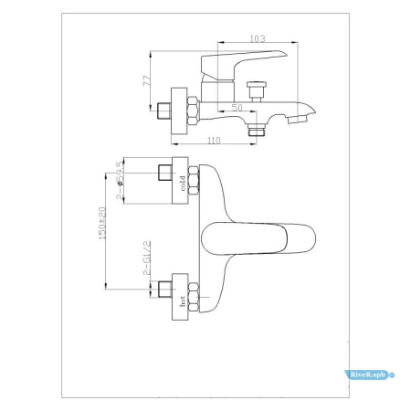 Смеситель для ванны WeltWasser WW MX BONN 303 цвет хром