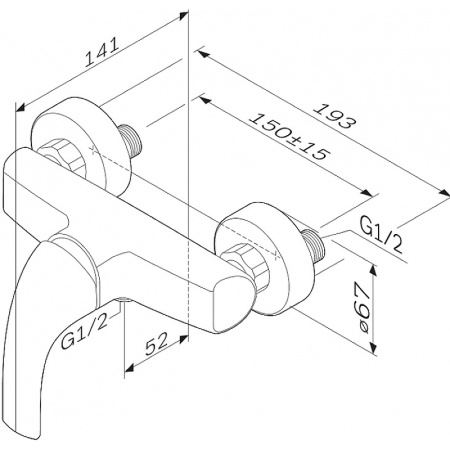 Смеситель для душа AM.PM Sense L F7420000 Хром