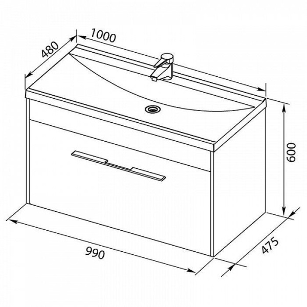 Раковина Aquanet Нота 100 (00284116)