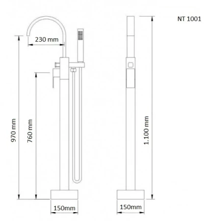 Смеситель для ванны NT Bagno NT1001 хром Смеситель для ванны NT Bagno NT1001 хром