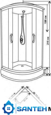 Душевая кабина Водный мир ВМ-883 белые матовые 100x100
