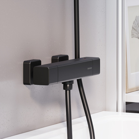 Смеситель для душа Damixa Gala 536000300 с термостатом Черный матовый Смеситель для душа Damixa Gala 536000300 с термостатом Черный матовый