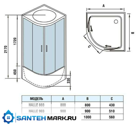 Душевая кабина WeltWasser WW500 Halle 1004 Душевая кабина WeltWasser WW500 Halle 1004