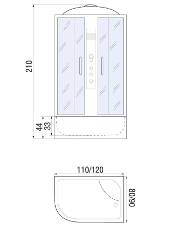 Душевая кабина River Dunay 120/80/44 TH R