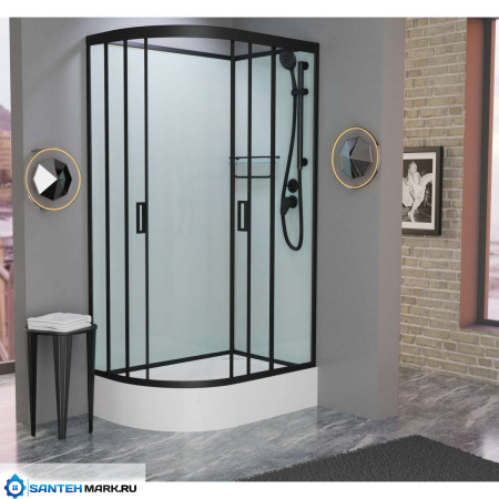 Душевая кабина Frank F412/1R Black 120x80 без крыши