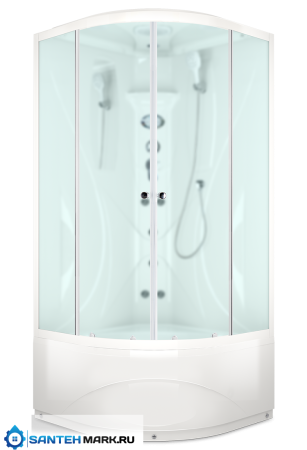 Душевая кабина Domani-Spa Elegance high 90х90 с гидромассажем тонированные стекла
