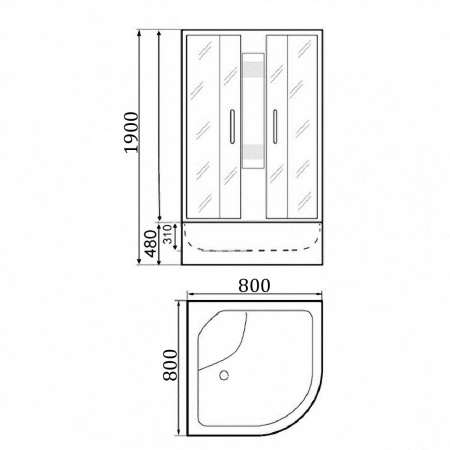 Душевая кабина Parly EB82PNR 80х80 без крыши