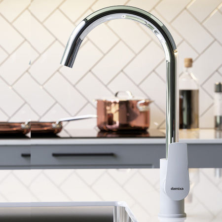 Смеситель для кухонной мойки Damixa RedBlu Origin Balance 790730000 Хром Белый