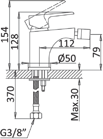 Смеситель для биде Cezares Nautic NAUTIC-BS1-01-W0