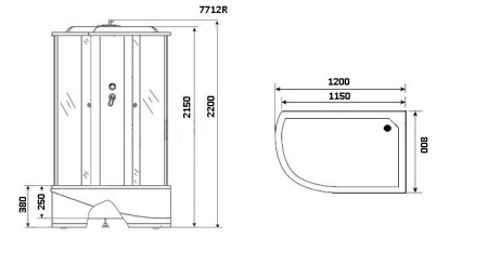 Душевая кабина Niagara Luxe NG-7712GR 120x80 Душевая кабина Niagara Luxe NG-7712GR 120x80