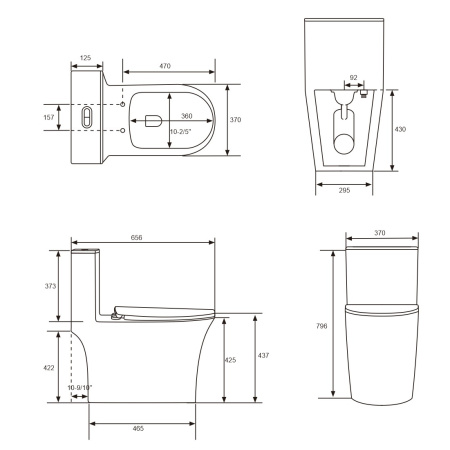 Унитаз Grossman Thin Rim GR-5607SQ (656х370х796) тонкий ободок,белый с тонкой крышкой,микролифт,смыв торнадо,1 место