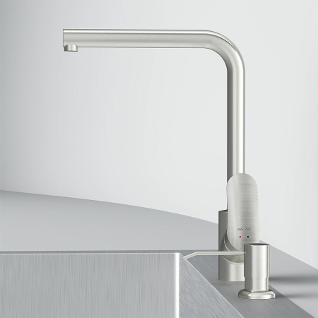 Смеситель для кухонной мойки AM.PM Like F8005D11 с дозатором Сатин