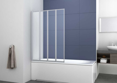 Шторка на ванну Vincea VSB-31100CL, 1000*1400, хром, стекло прозрачное