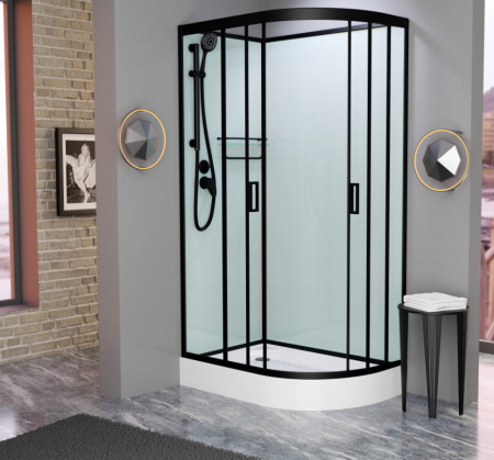 Душевая кабина Frank F418L Black 100x80 без крыши Душевая кабина Frank F418L Black 100x80 без крыши
