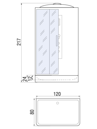 Душевая кабина River Vitim 120/80/24 Mт