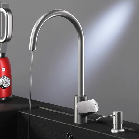 Смеситель для кухонной мойки AM.PM Like F8007T11 с дозатором для моющего средства Сатин